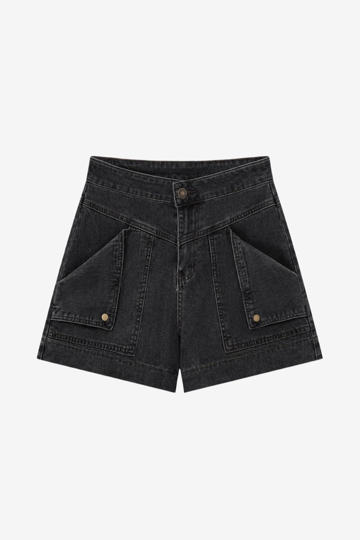 Womens Black Baggy High Waisted Jean Shorts  | CicyBell