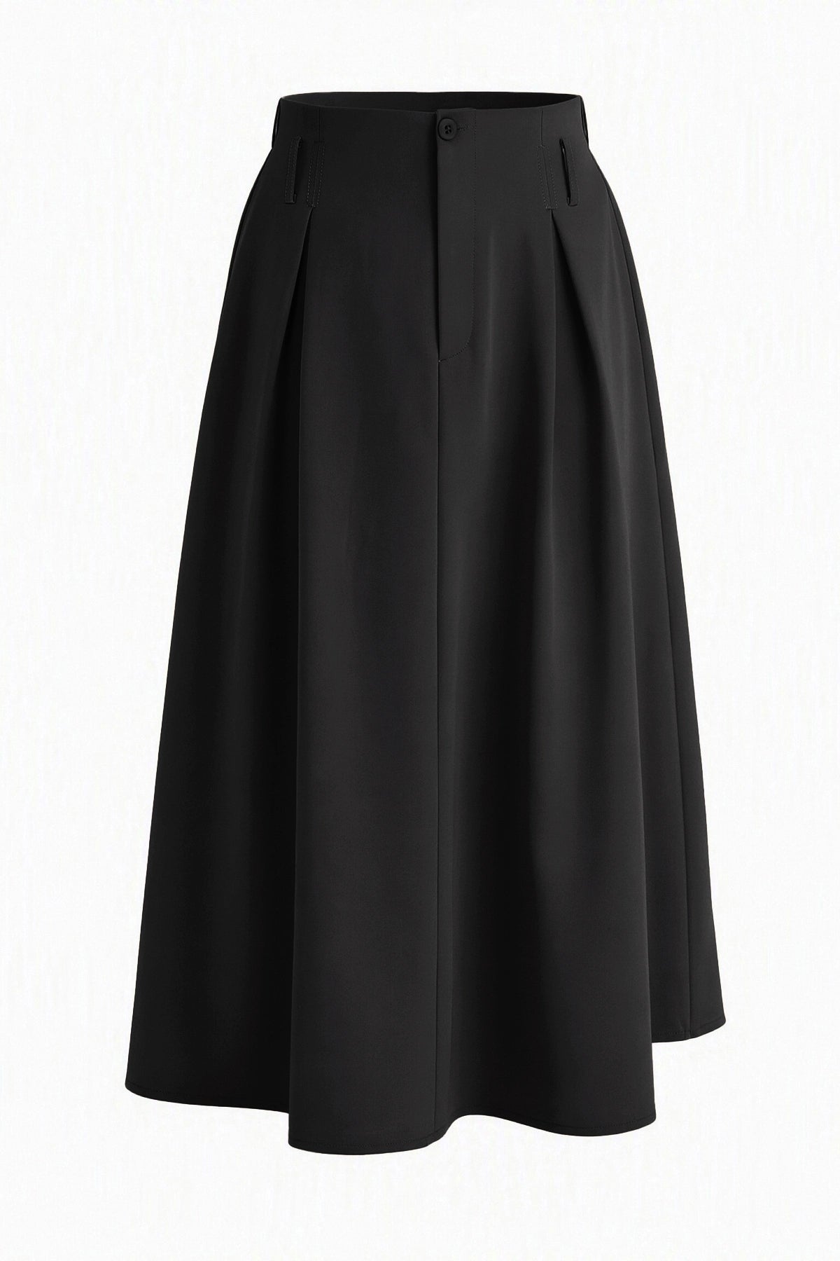 Women Black Pleated Midi Skirt | CicyBell