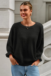 Cicy Bell Womens Black Ruffle Sweater