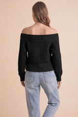 Womens Black Off Shoulder Cardigan | CicyBell