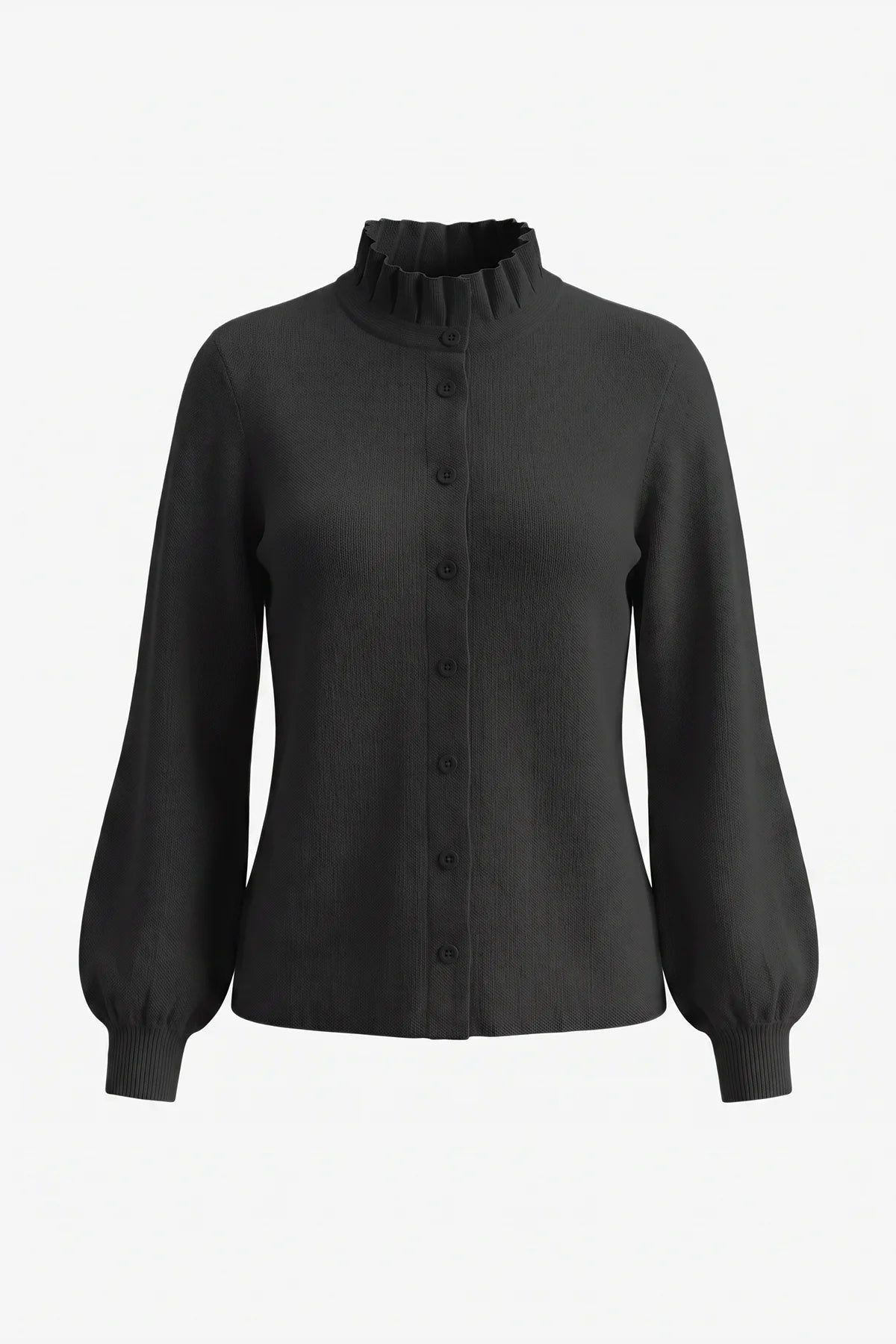 Womens Black Puff Cardigan Sweaters| CicyBell