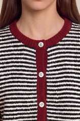 Womens Black Striped Cardigan Sweaters | CicyBell