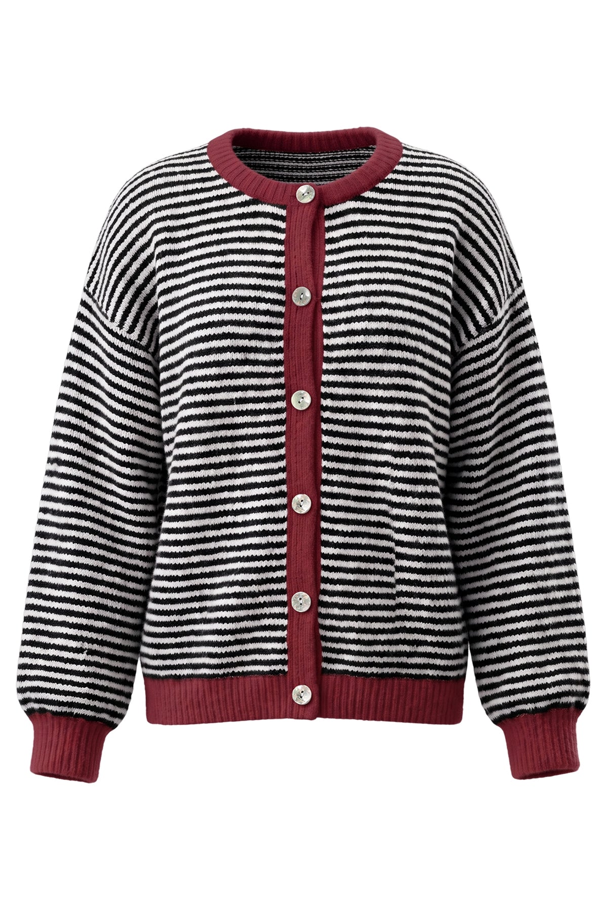 Womens Black Striped Cardigan Sweaters | CicyBell