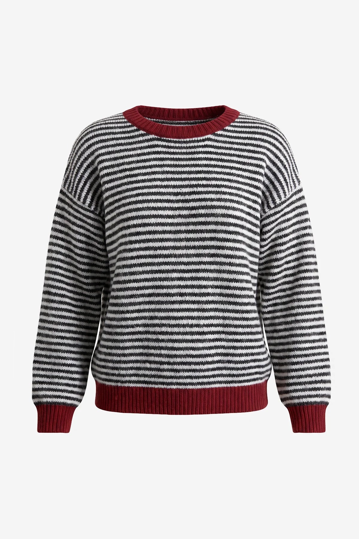Womens Black Color Block Striped Sweater | CicyBell