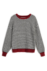 Womens Black Color Block Striped Sweater | CicyBell