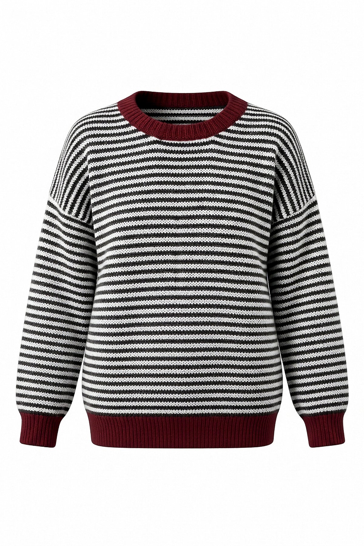 Womens Black Color Block Striped Sweater | CicyBell