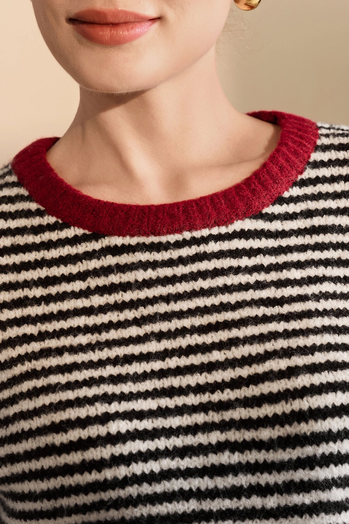 Womens Black Color Block Striped Sweater | CicyBell