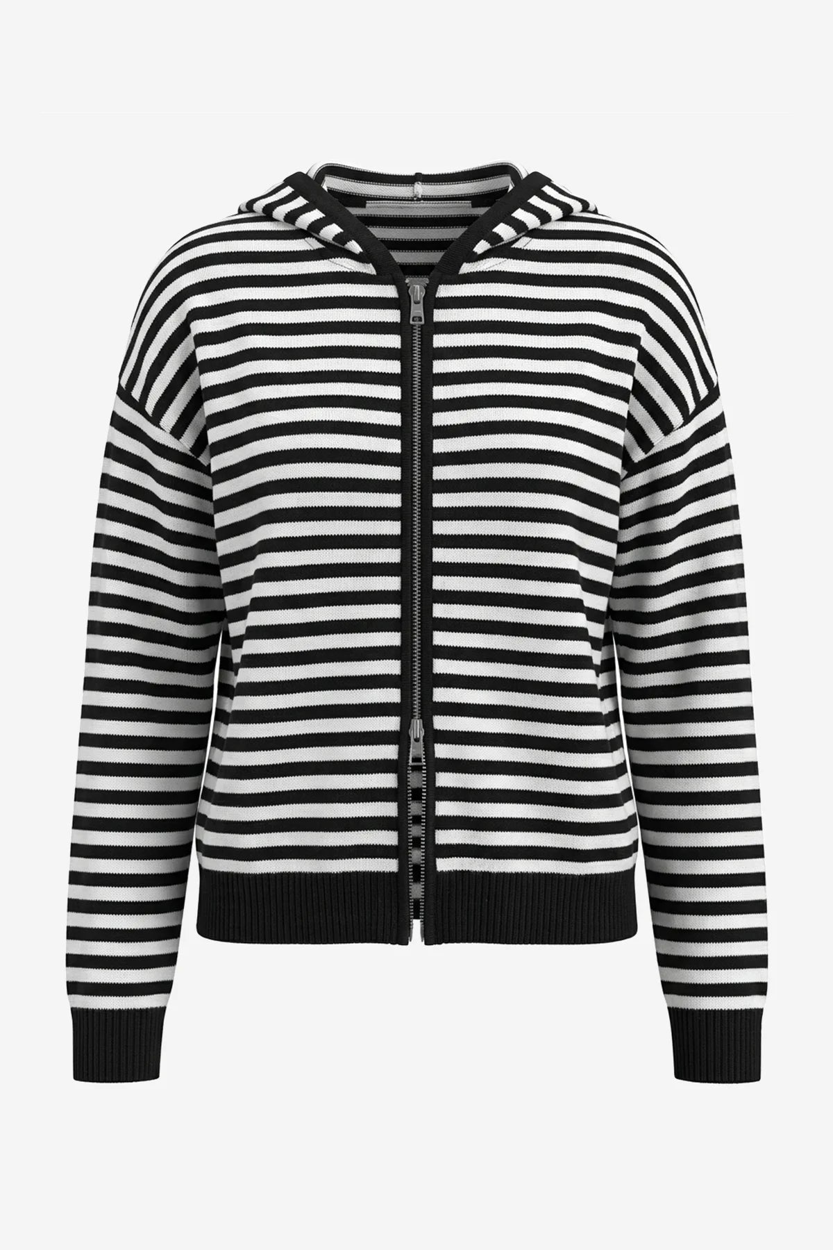 Womens Black Striped Cardigan Sweaters | CicyBell