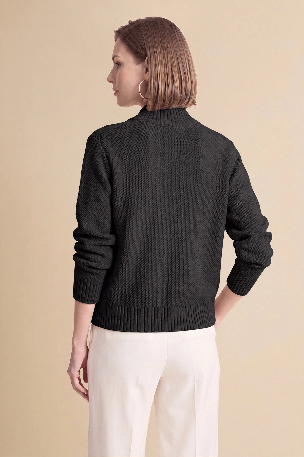 Womens Black Chunky Sweaters Cardigan | Cicy Bell