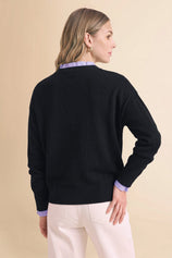 Womens Black Ruffle Long Sleeve Sweater | CicyBell