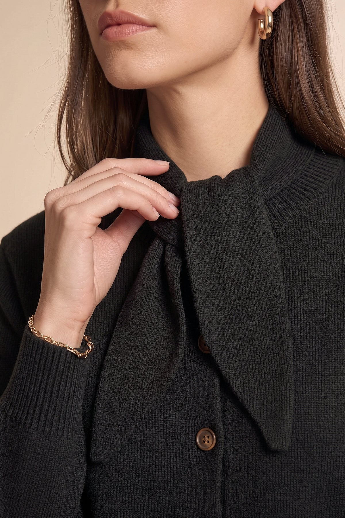Womens Black Button Down Cardigans | CicyBell