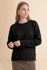 Womens Black Long Sleeve Sweater | Cicy Bell