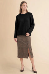Womens Black Long Sleeve Sweater | Cicy Bell