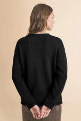 Womens Black Long Sleeve Sweater | Cicy Bell