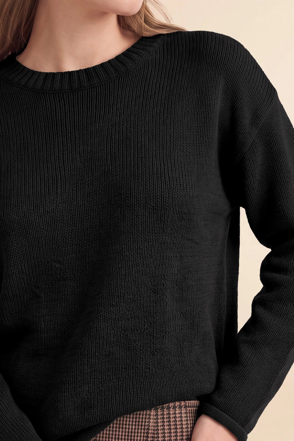 Womens Black Long Sleeve Sweater | Cicy Bell