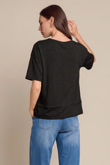 Womens  Black Summer V Neck T Shirts | CicyBell