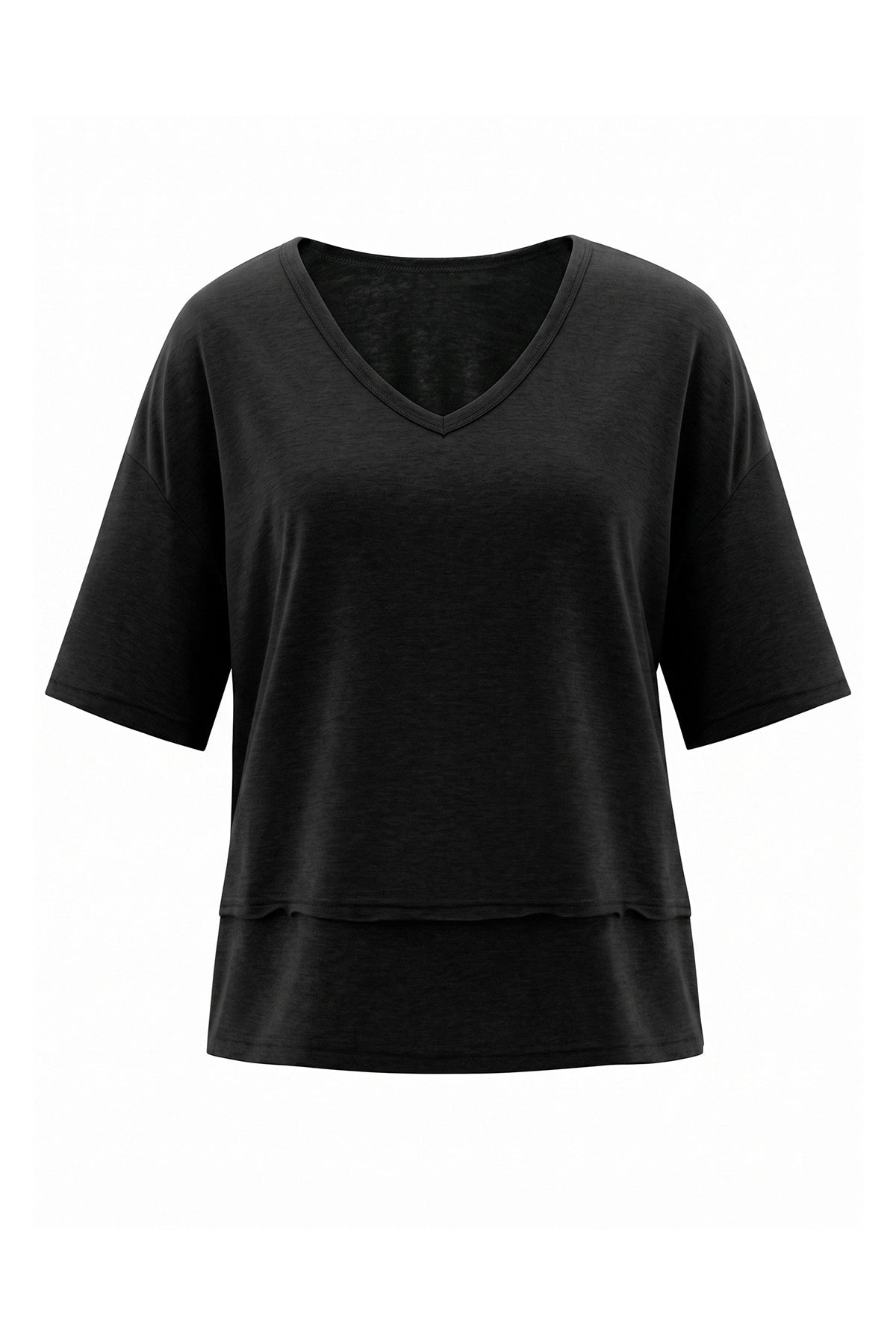 Womens  Black Summer V Neck T Shirts | CicyBell