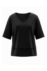 Womens  Black Summer V Neck T Shirts | CicyBell