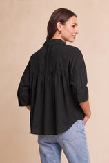 Womens Black Oversized Button Down Shirts | CicyBell