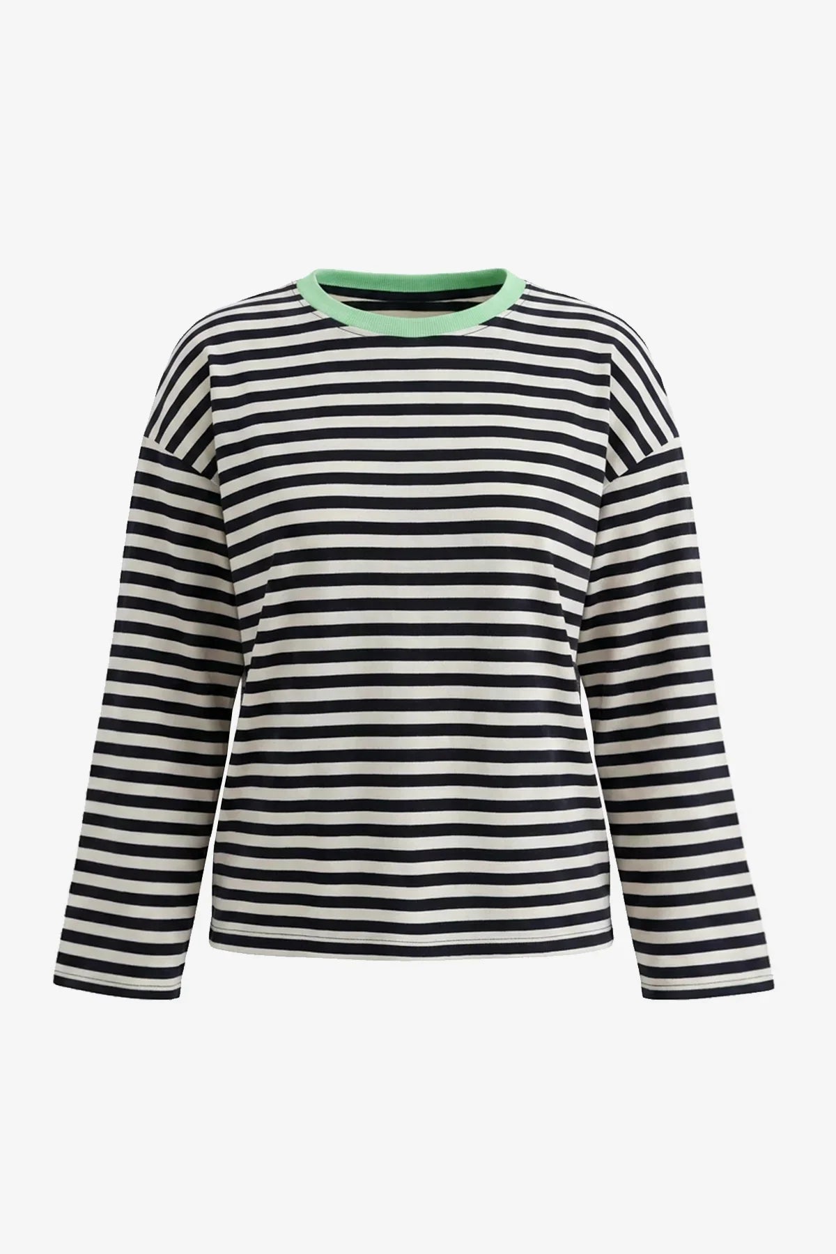 Womens Black Striped Long Sleeve Top | CicyBell
