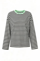 Womens Black Striped Long Sleeve Top | CicyBell