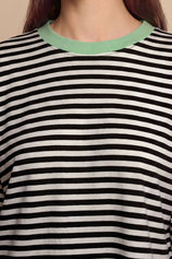 Womens Black Striped Long Sleeve Top | CicyBell