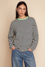 Womens Black Striped Long Sleeve Top | CicyBell