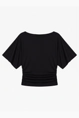 Womens Black Tie Back Cinched Tops | CicyBell