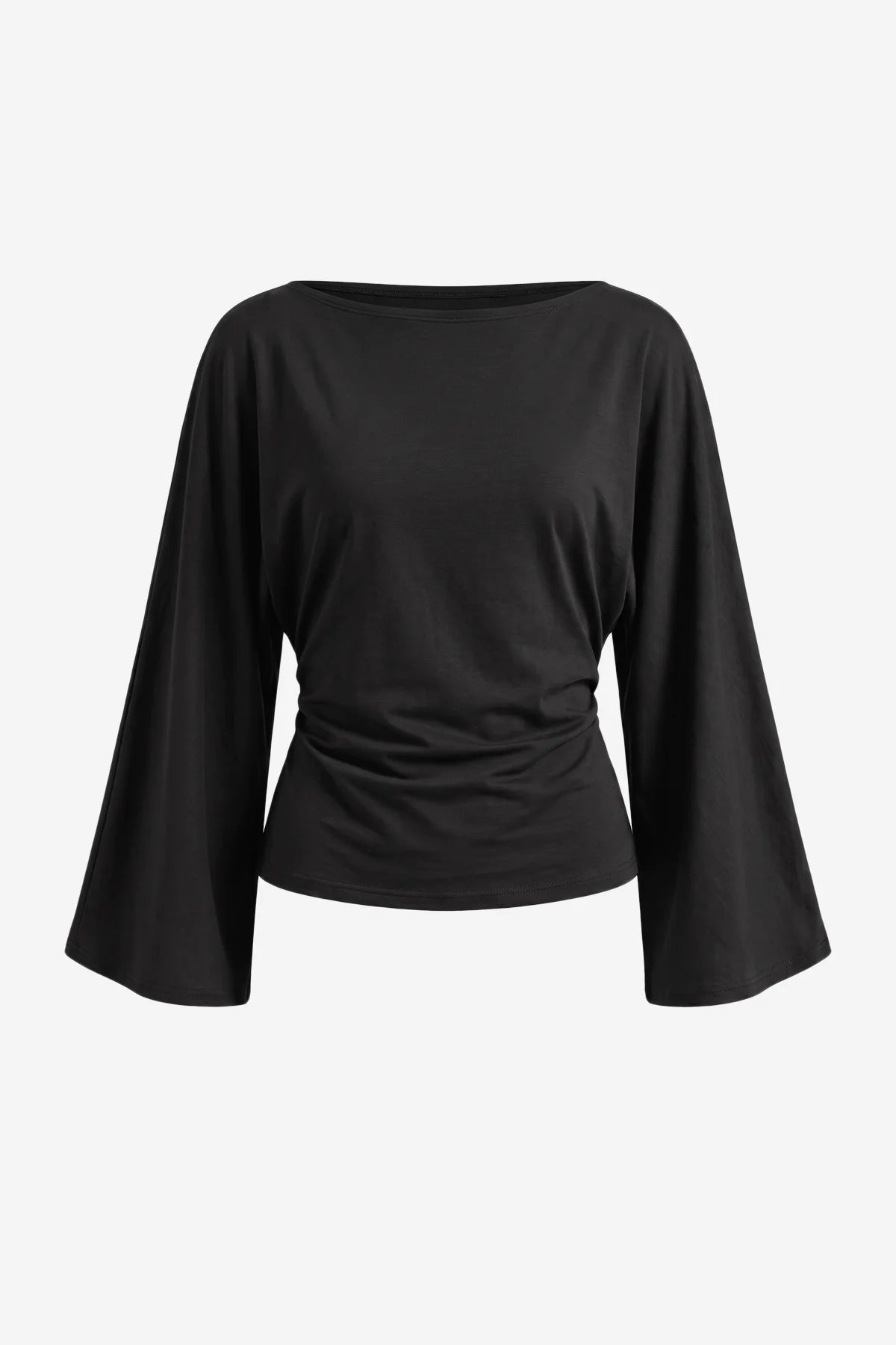 Women Black Long Sleeve Wrap Tops | CicyBell