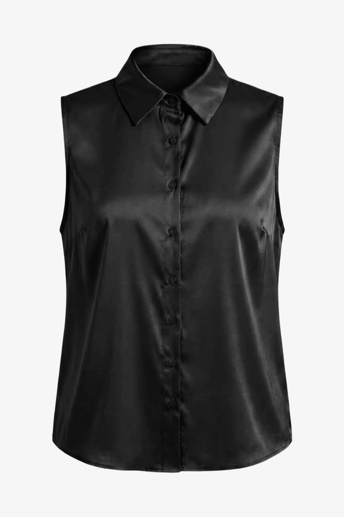 Womens Black Summer Satin Tank Tops | CicyBell