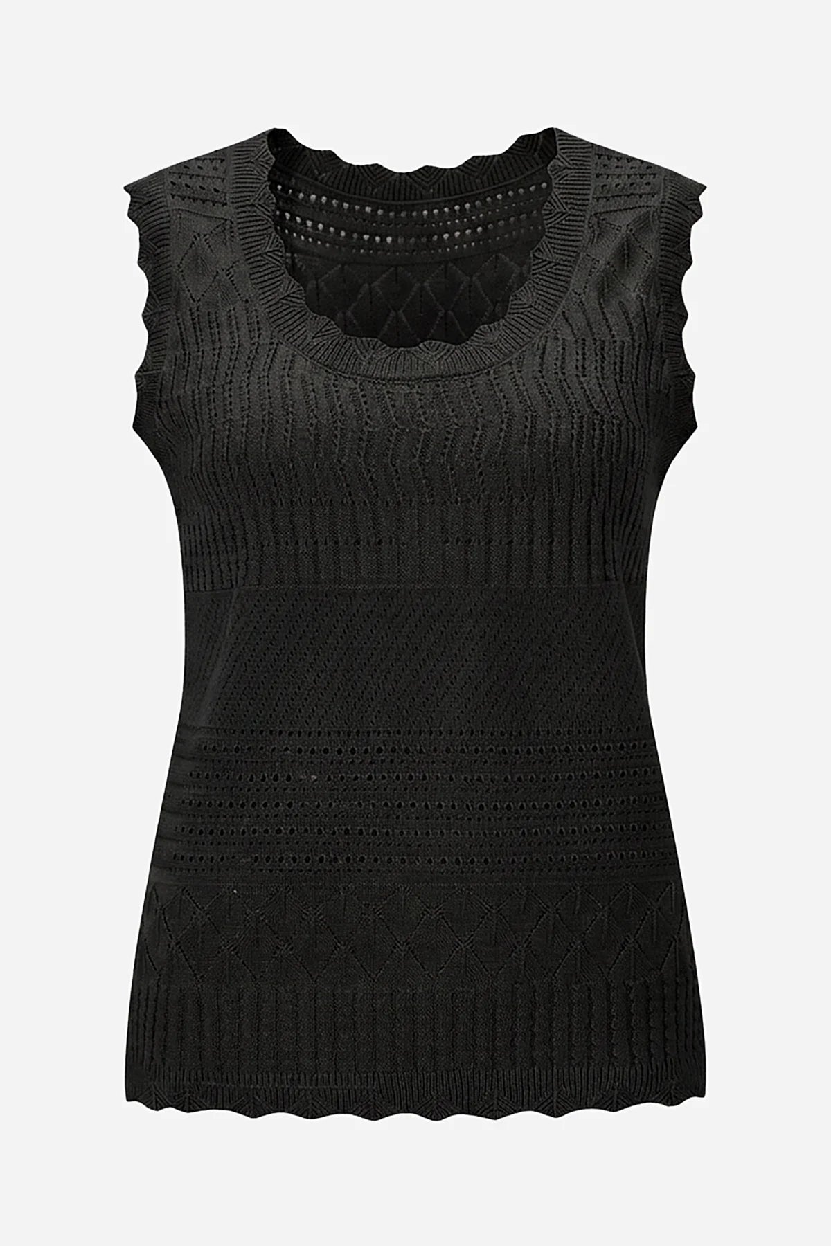 Womens Black Summer Crochet Tank Tops | CicyBell