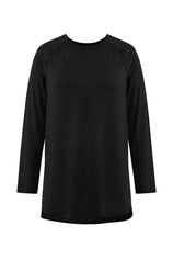 Cicy Bell Womens Black Long Sleeve Tunic Tops