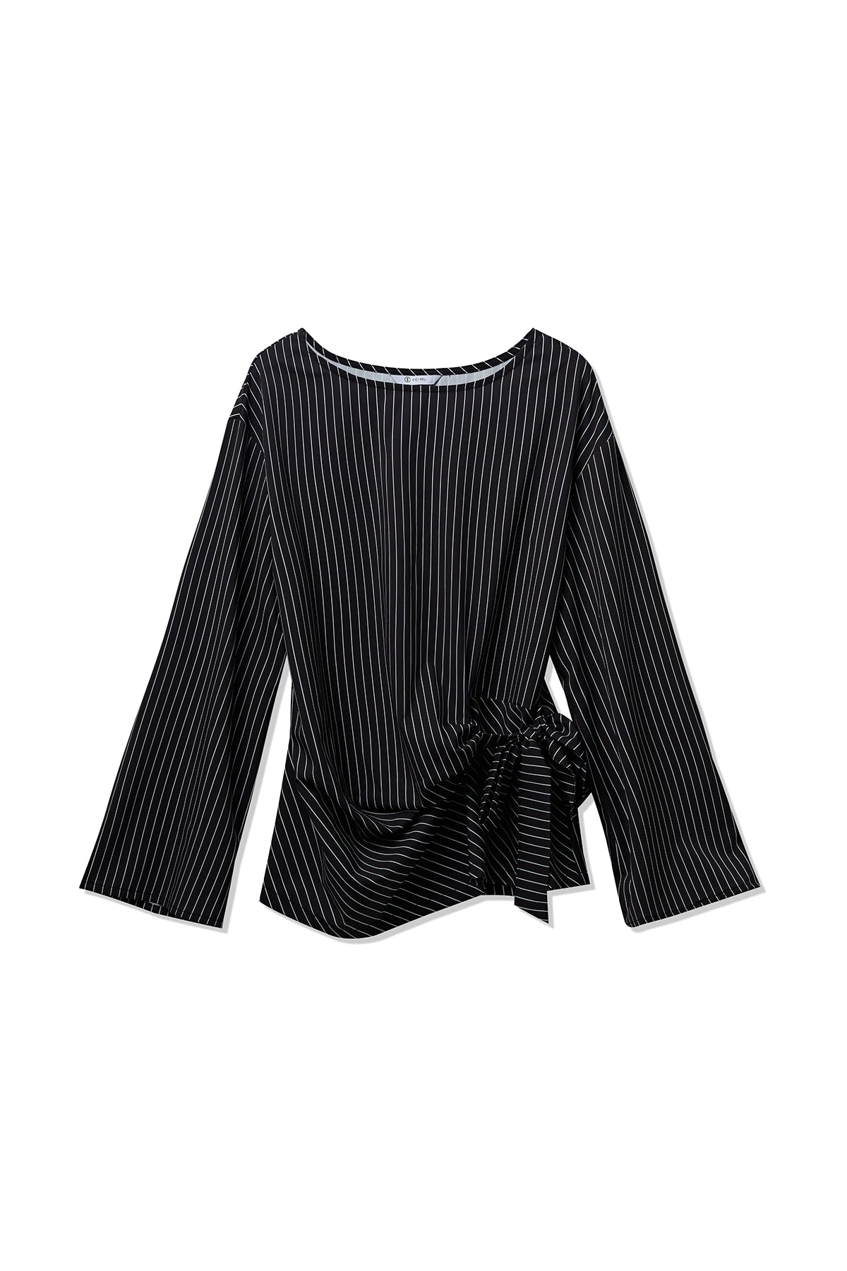 Womens Black Cinched Waist Wrap Tops | CicyBell