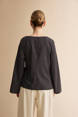 Womens Black Cinched Waist Wrap Tops | CicyBell