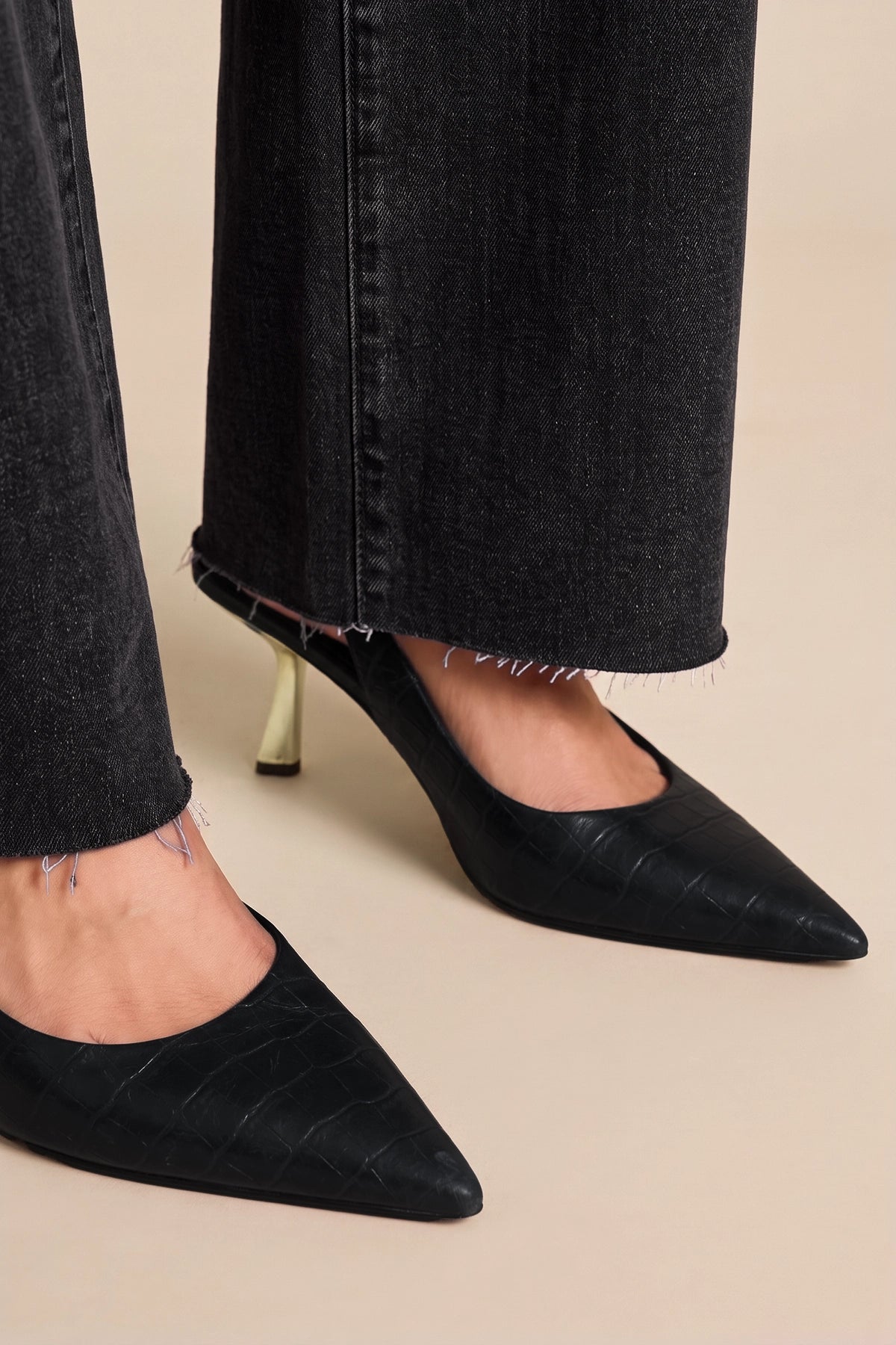 Womens Black High Waisted Wide Leg Jeans | CicyBell