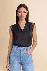 Womens Black Silk Satin Tank Tops | CicyBell