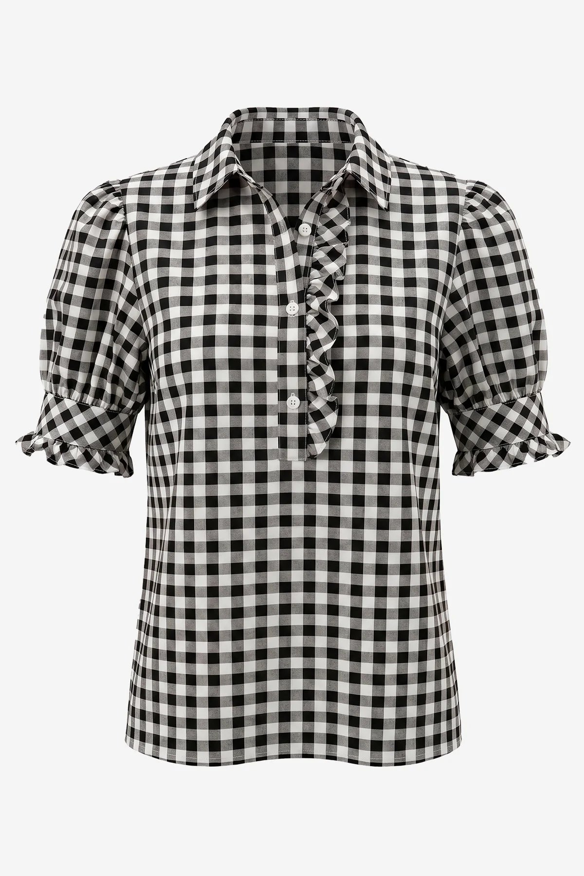 Womens Black Summer Gingham Tops | CicyBell