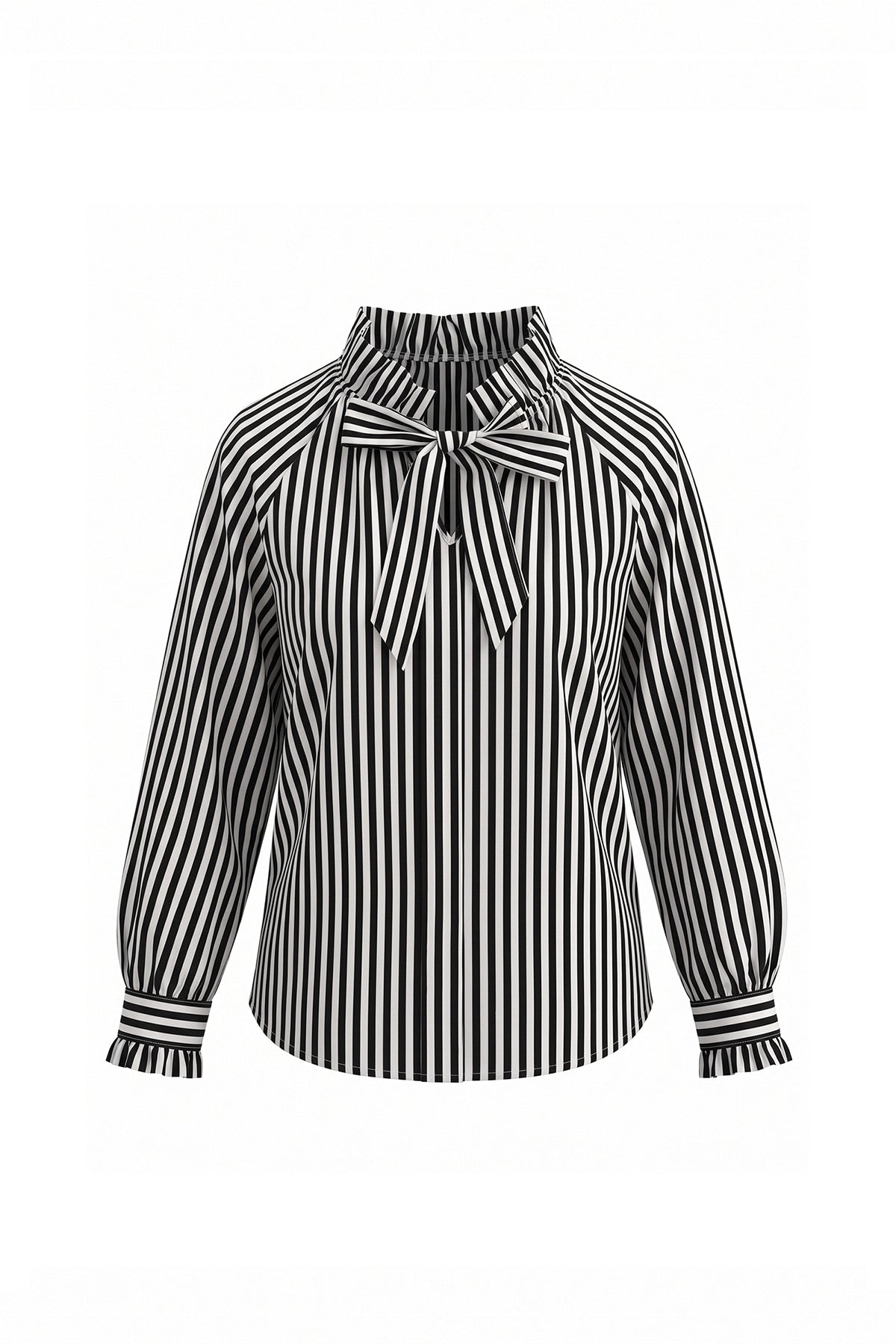 Womens Black Striped Bow Tie Shirts | CicyBell