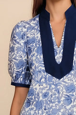 Womens Blue Puff Sleeve Blouses | CicyBell