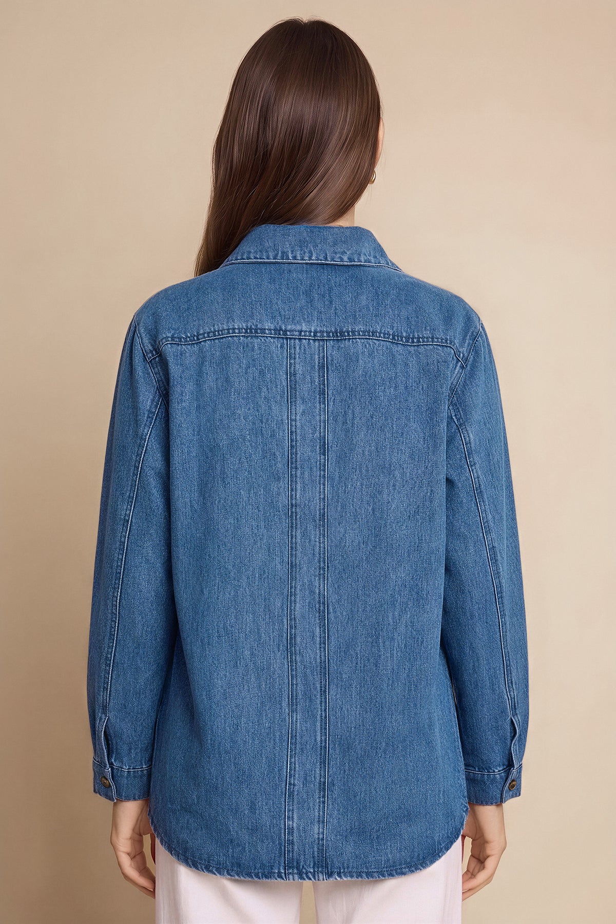 Womens Blue Button Down Denim Jacket | CicyBell