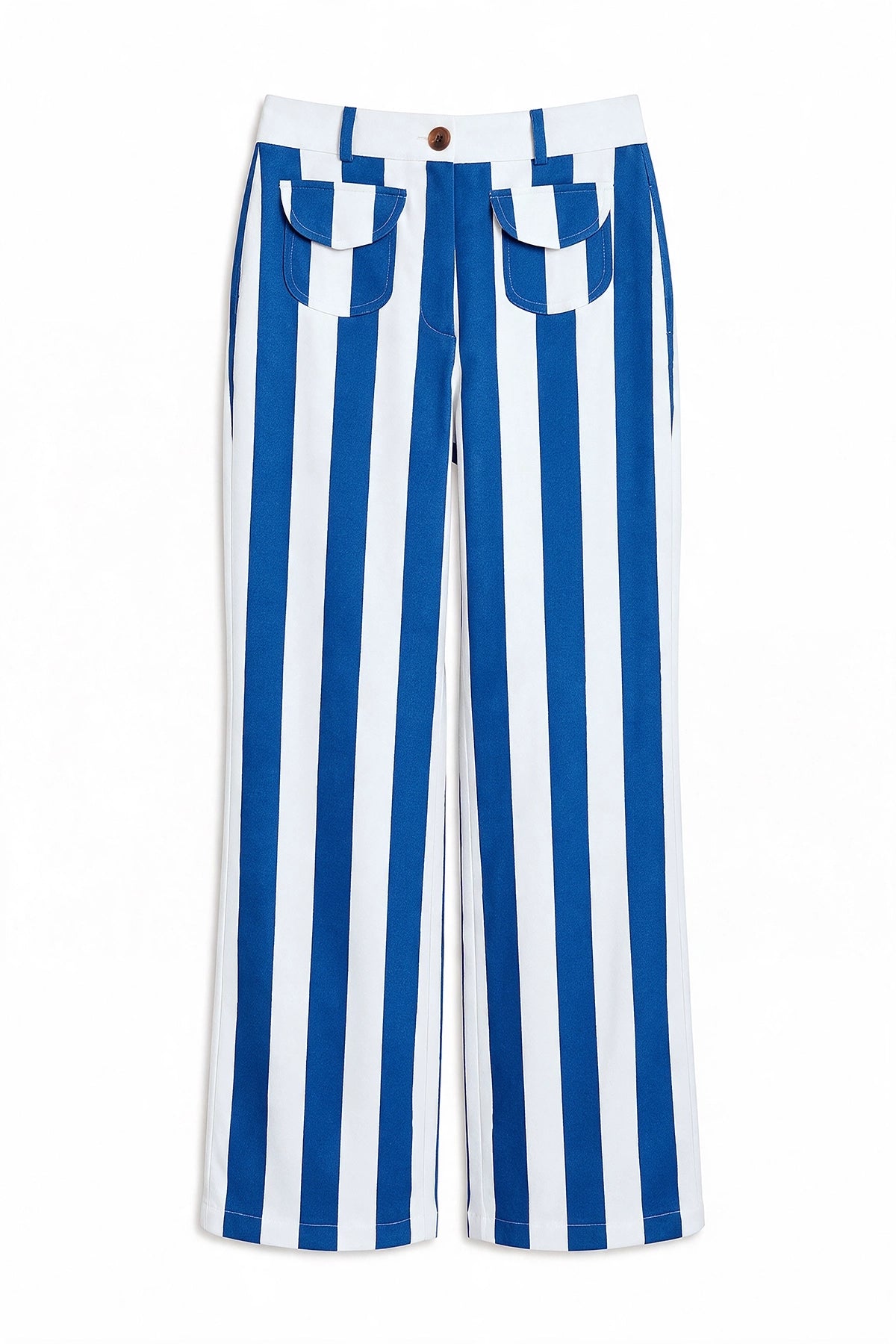 Womens Blue Striped Wide Leg Jeans | CicyBell