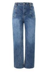 Cicy Bell Womens Blue Straight Leg Jeans