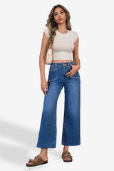 Cicy Bell Womens Blue Straight Leg Jeans
