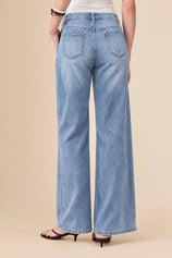 Womens Blue Baggy Wide Leg Jeans | CicyBell