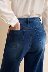 Womens Blue Baggy Wide Leg Jeans| CicyBell