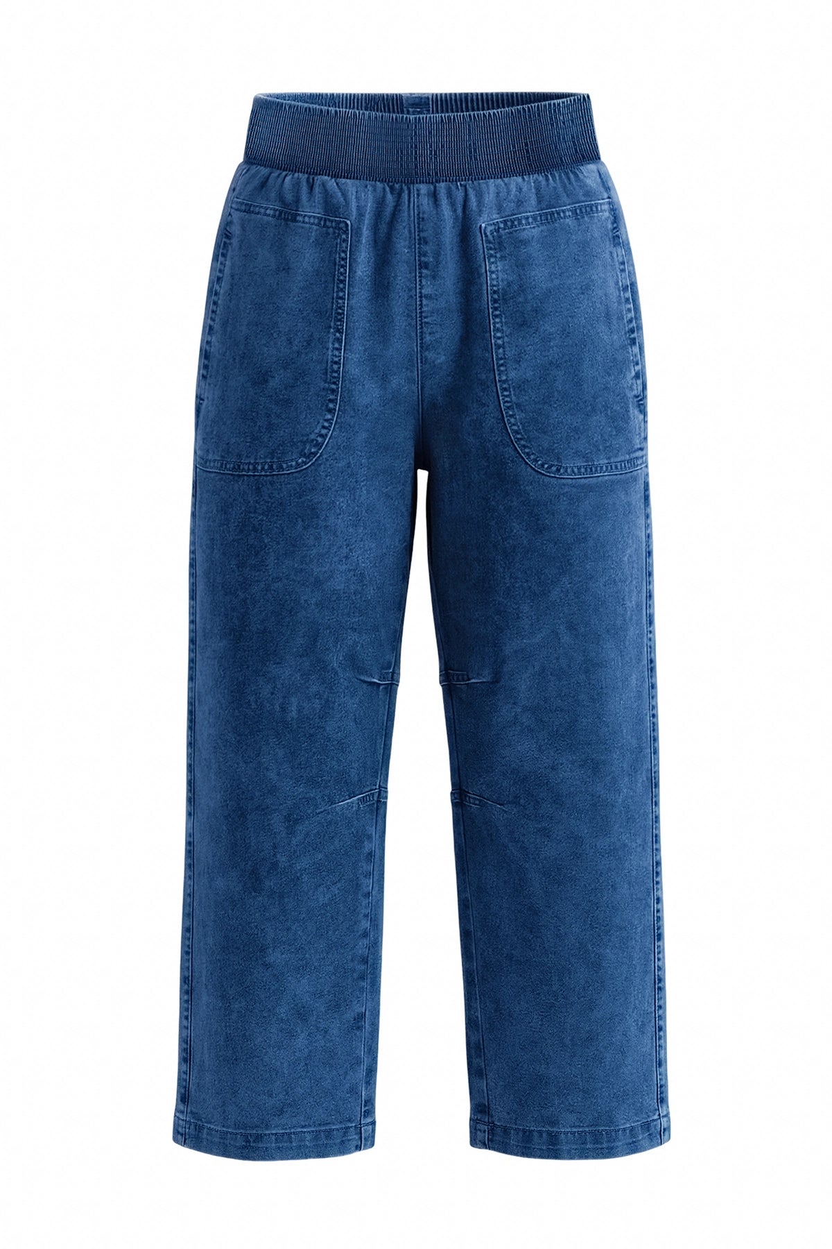 Cicy Bell Womens Blue Smocked Barrel Jeans