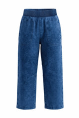 Cicy Bell Womens Blue Smocked Barrel Jeans