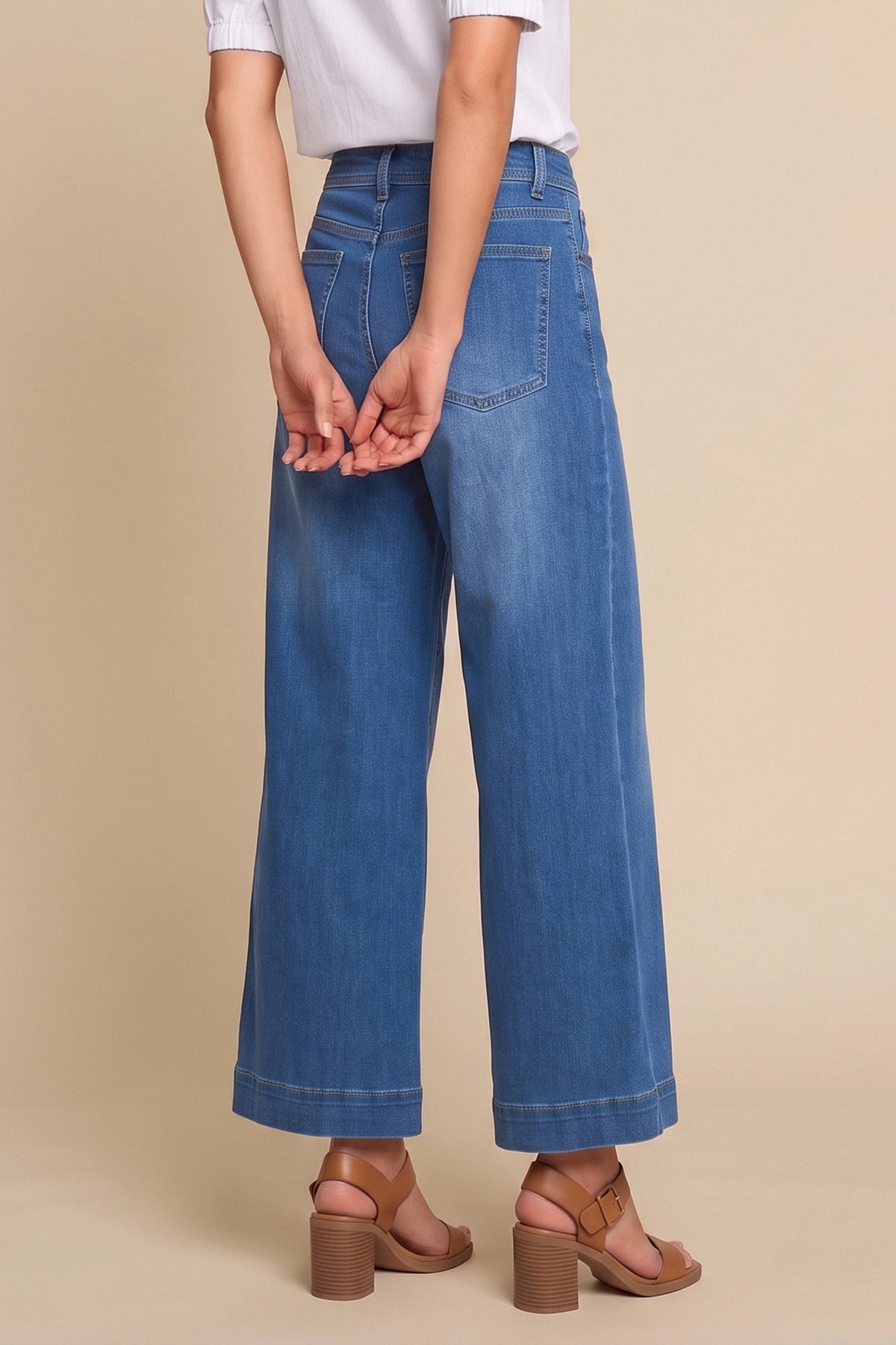 Womens Blue Baggy High Waisted Jeans | CicyBell