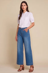 Womens Blue Baggy High Waisted Jeans | CicyBell