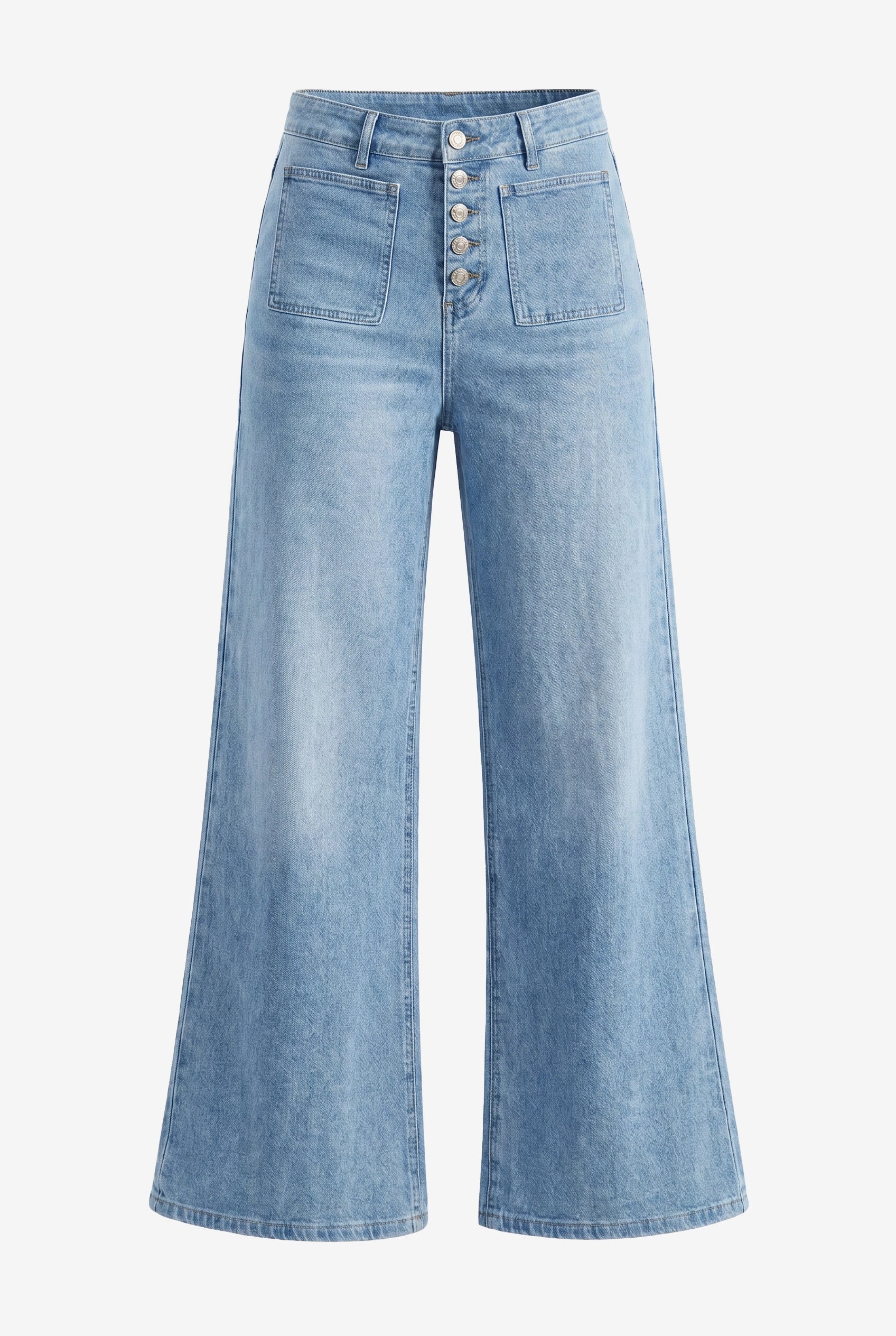 Womens Blue Wide Leg High Waisted Jeans | CicyBell